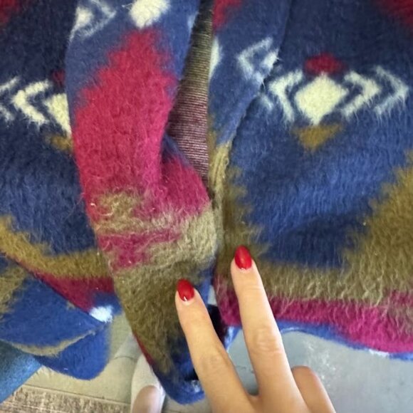 Vintage Forever Young Southwestern Aztec Pattern Fleece Cardigan Coat Size 2X - Picture 10 of 12